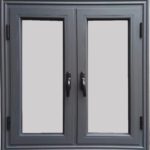 Aluminum window with ash powder coated frames