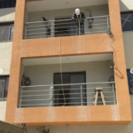 Stainless steel balustrade on balcony