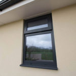 Aluminum windows with black frames