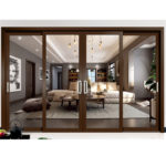 Glass doors with wooden frame