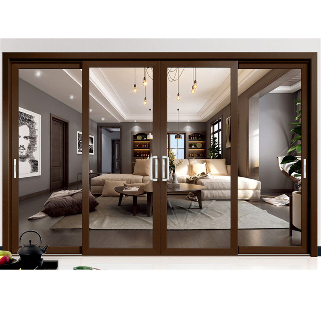 glass doors with wooden profile