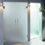 frosted double glass doors